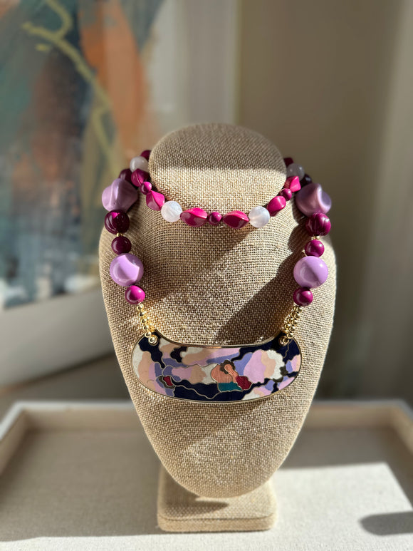 Vintage cloisonné necklace