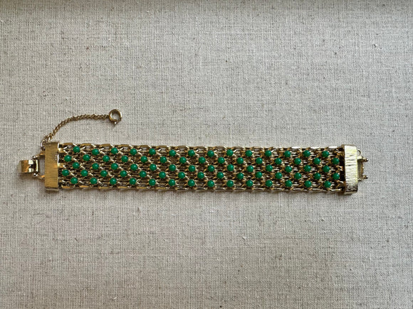 Vintage Green & Gold Bracelet