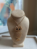 Vintage signed owl necklace