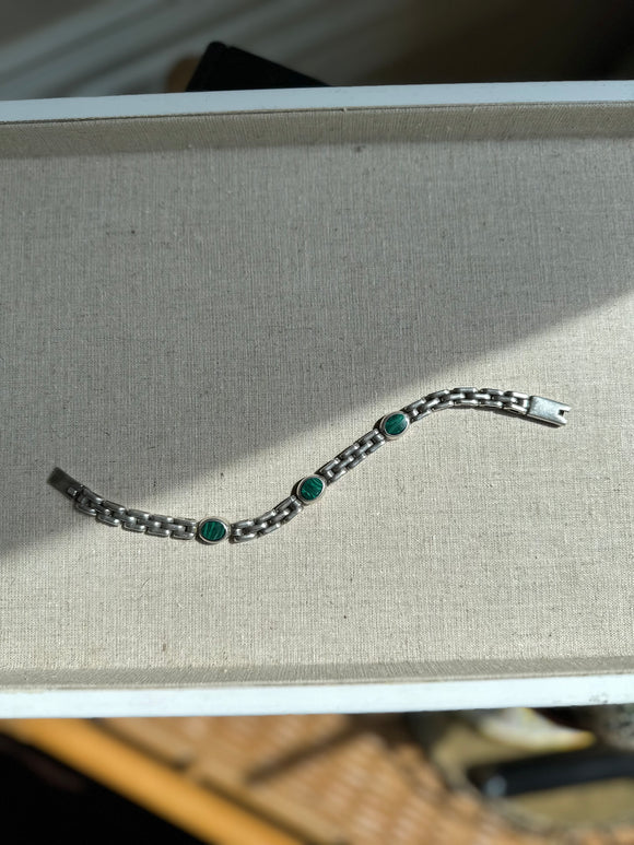 Vintage Sterling & Malachite bracelet