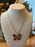 Cloisonné Butterfly Necklace