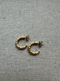 Vintage bamboo hoop earrings
