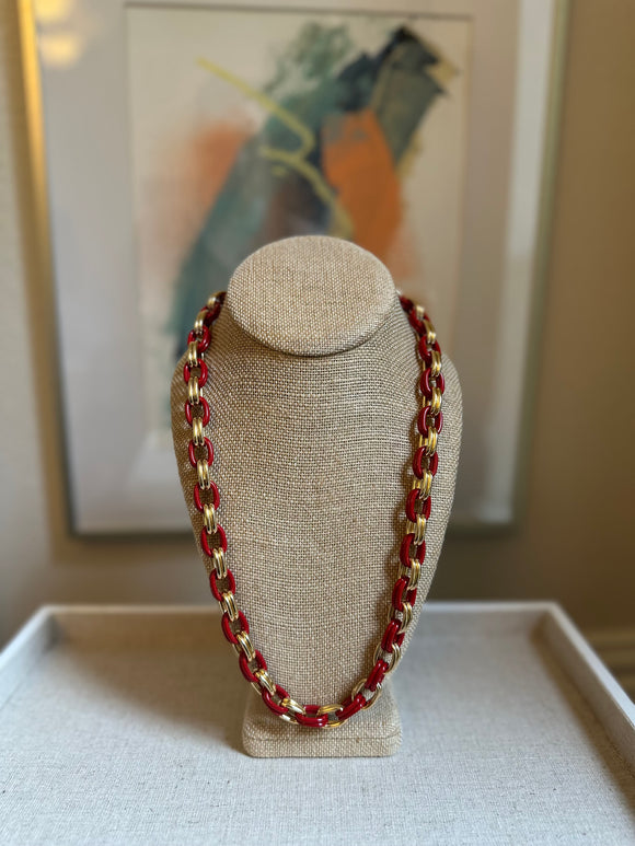 Vintage Red & Gold Necklace
