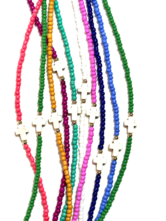 Colorful cross necklace