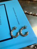 Vintage bamboo hoop earrings