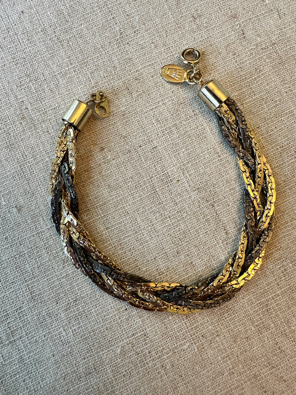 Two tone braided bracelet