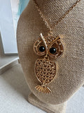 Vintage signed owl necklace